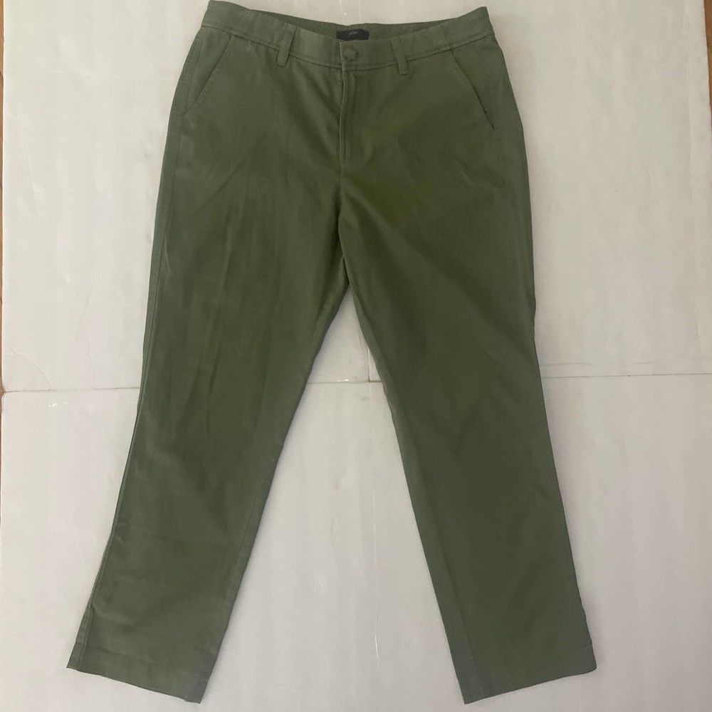 J. Crew Olive Green Straight-Leg Pants - Picture 4 of 12